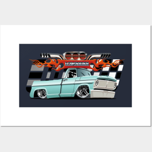 Cartoon car lowrider Posters and Art